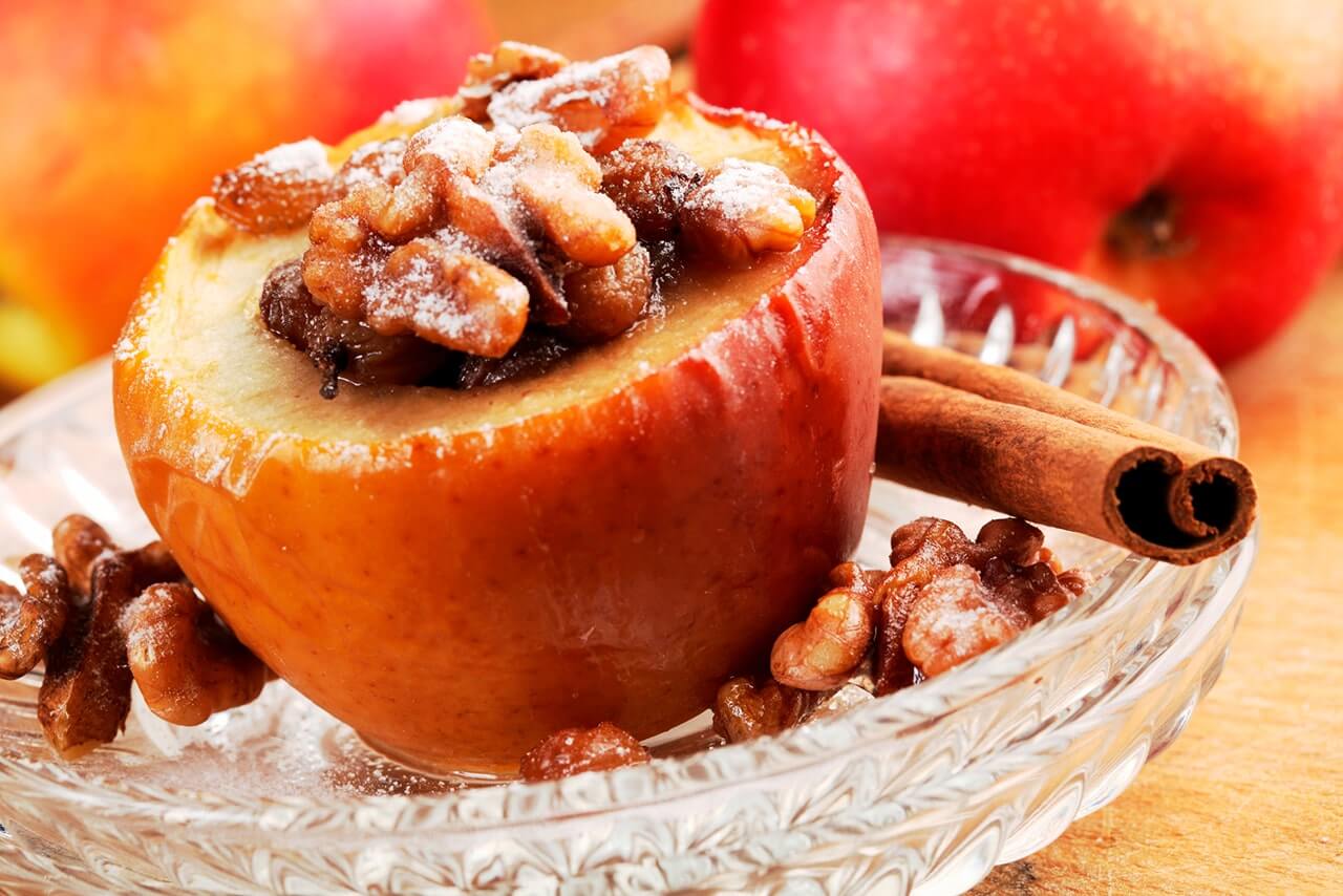 Baked Stuffed Apples with Toasted Walnuts, Currants, and Maple Syrup ...