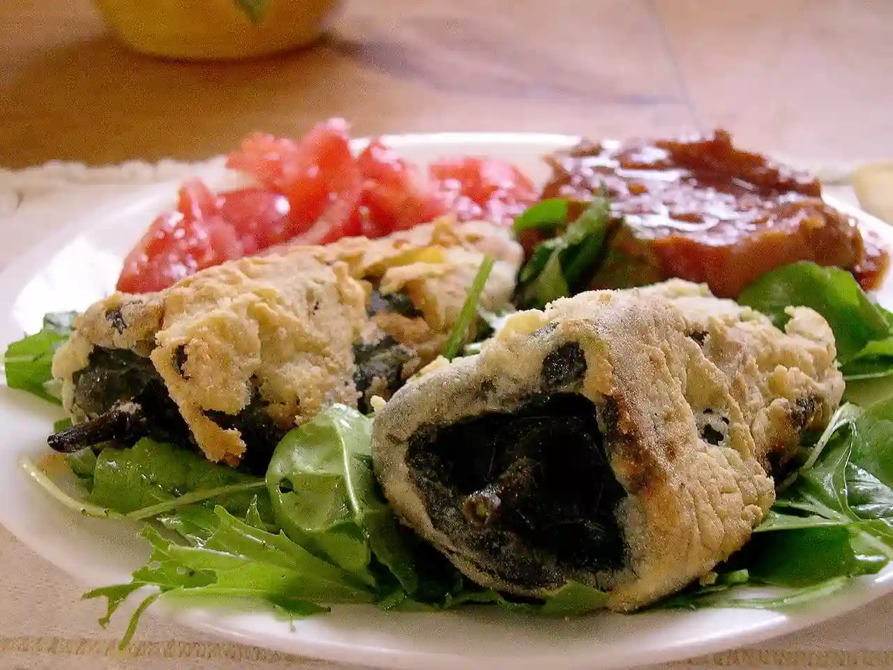Chiles Rellenos Casserole with Red Sauce