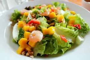 Chili-Spiced Shrimp Salad with Mango-Pineapple Salsa