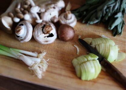 Wild Rice and Mushroom Soup with Fresh Marjoram, Sage, and Thyme