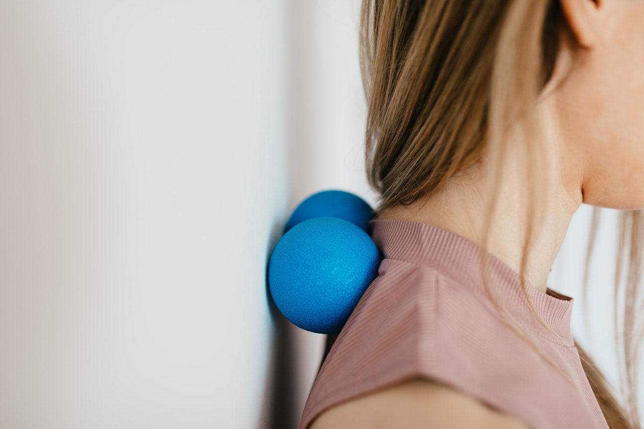 Woman with foam roller