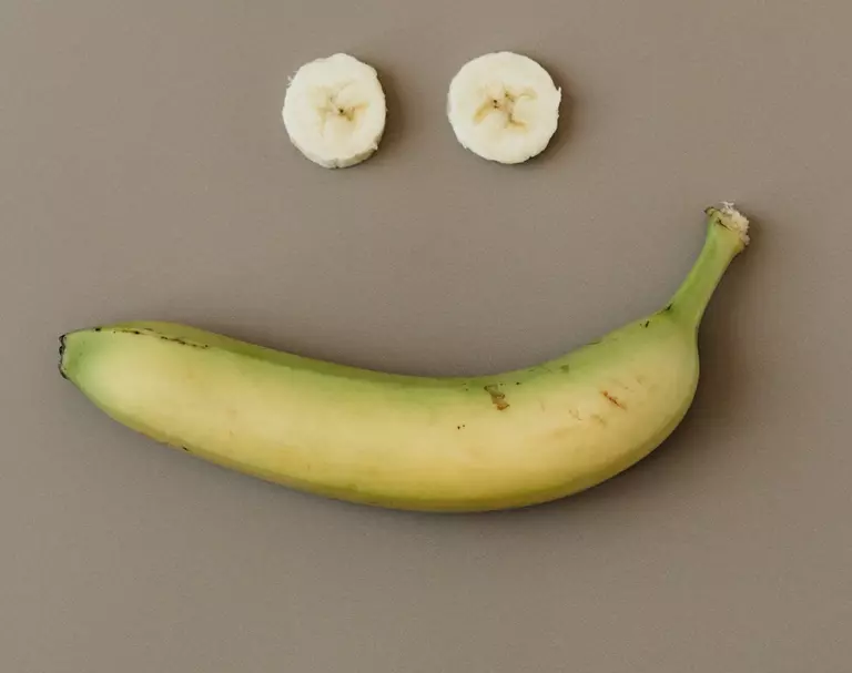 Banana in shape of smiley face