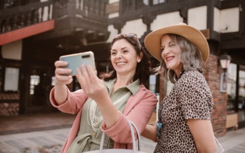 Two women taking a selfie together