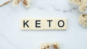 Letters on table spell KETO