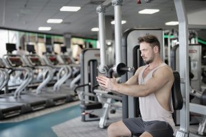 guy working out at the gym