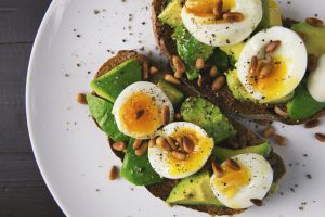 Soft boiled eggs on top of toast