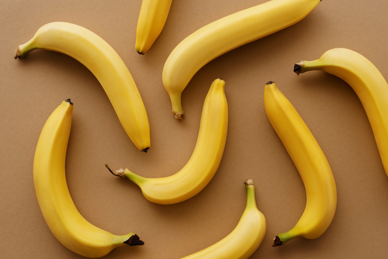 bananas spread on a table
