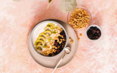 smoothie bowl with yogurt and granola