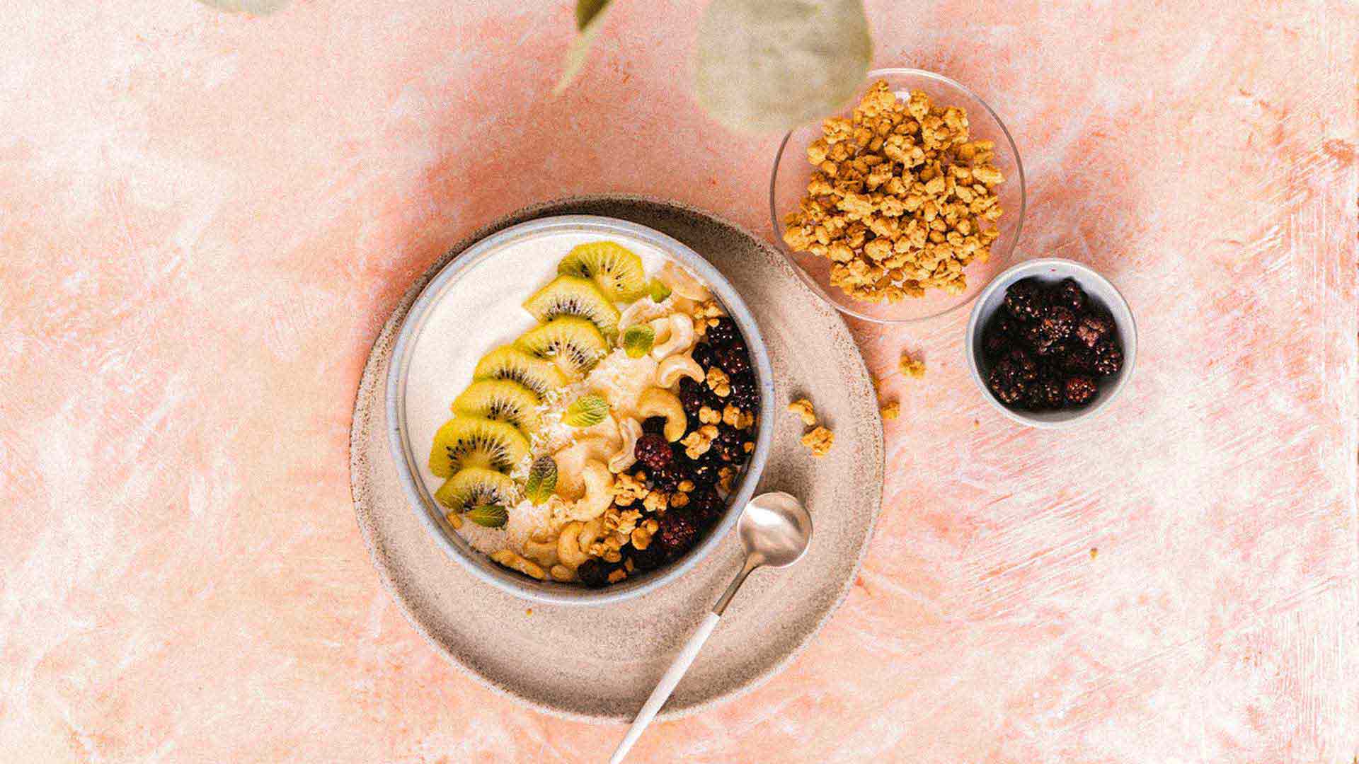 smoothie bowl with yogurt and granola