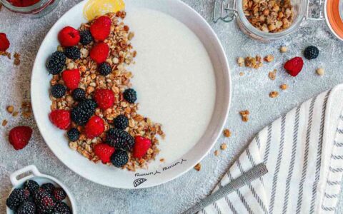 bowl with fruit and granola