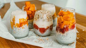 chia seed pudding with fruit