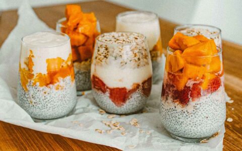 chia seed pudding with fruit