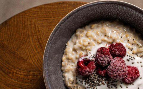 bowl of oatmeal with berries