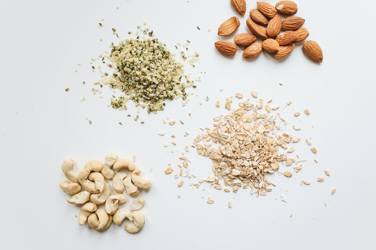 nuts and seeds spread out