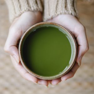 mug filled with green tea