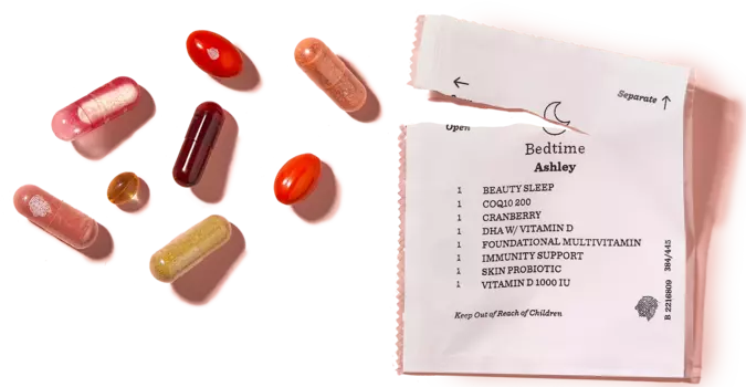 vitamin packs with floating vitamins