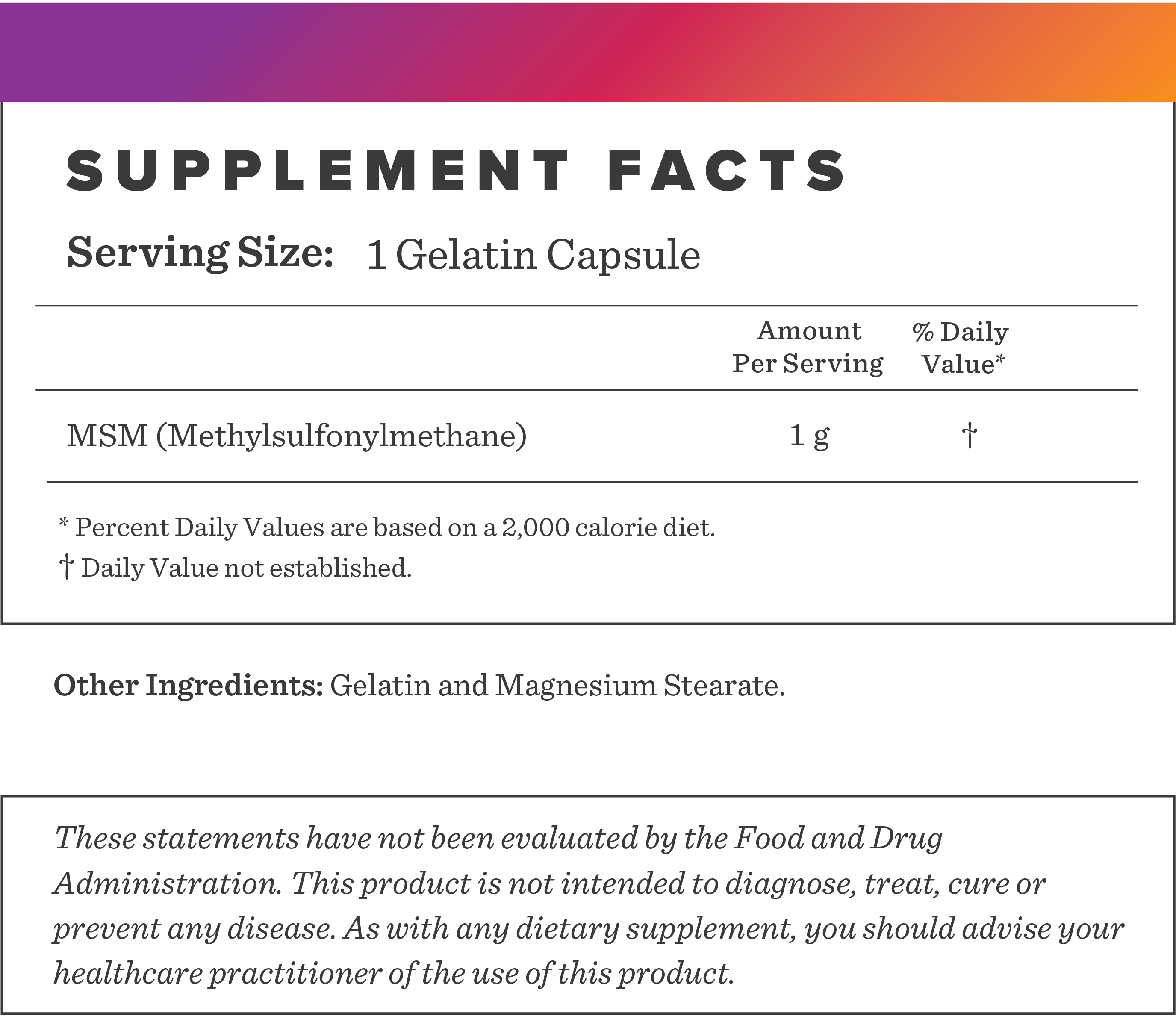 Methylsulfonylmethane (MSM) Inflammation myPersona Nutrition