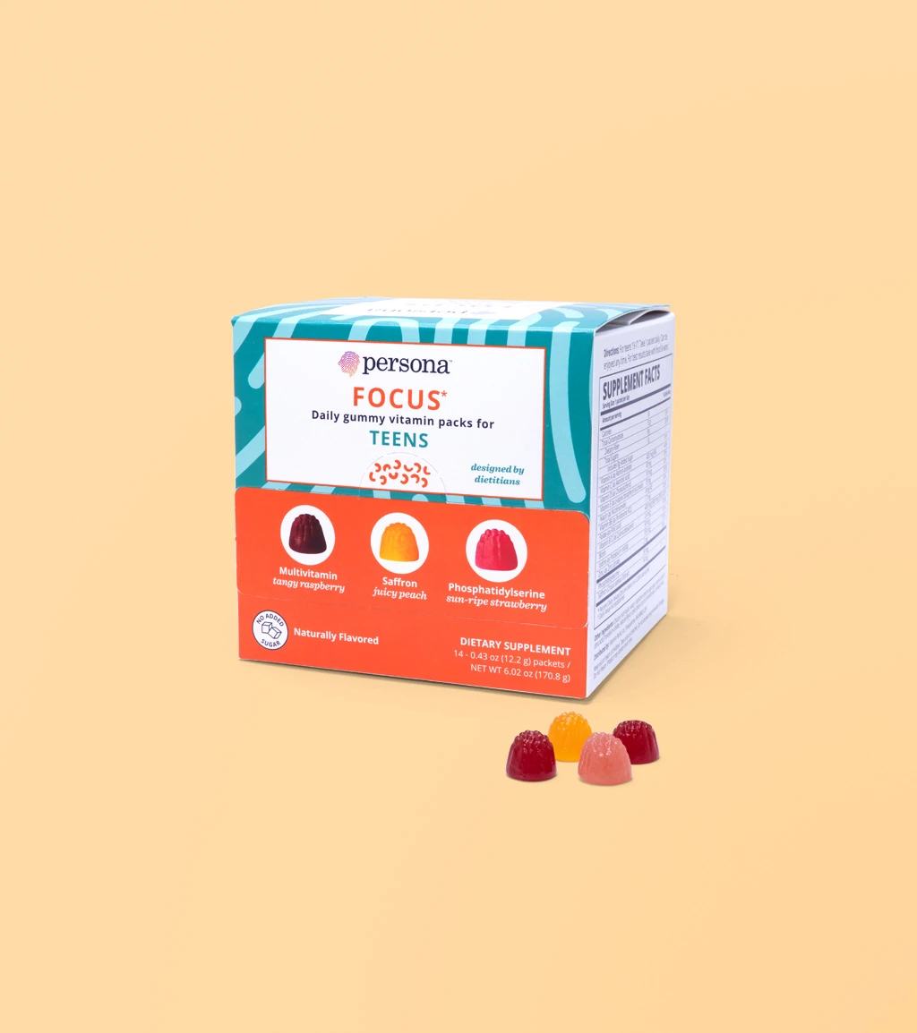 Box of Focus Teen gummy vitamins